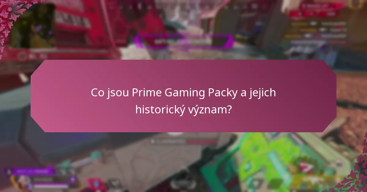 Jaké odměny byly nabízeny v minulých Prime Gaming Packech?