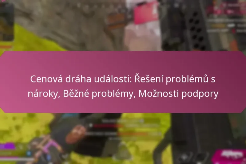 Cenová dráha události: Řešení problémů s nároky, Běžné problémy, Možnosti podpory
