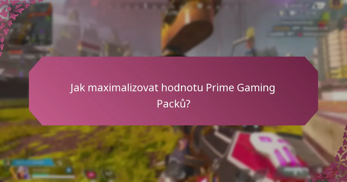 Jaké významné položky byly zahrnuty v Prime Gaming Packech?