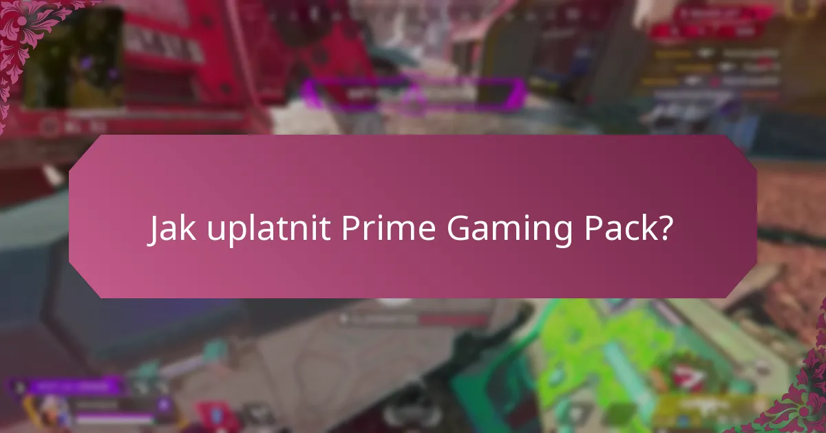 Jaký exkluzivní obsah je zahrnut v Prime Gaming Pack?